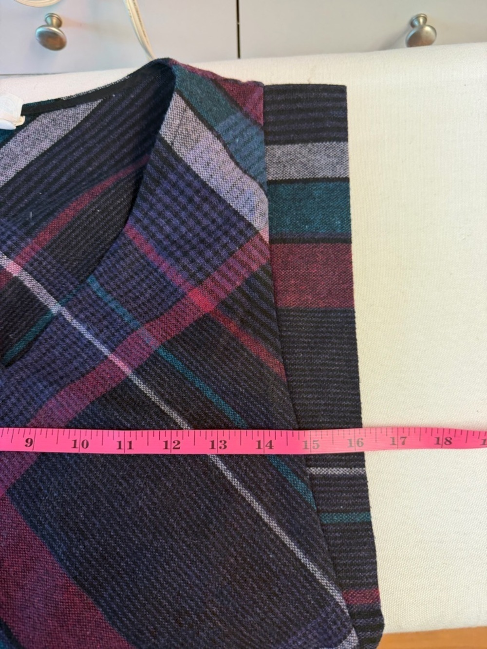 Vintage Plaid Purple Blue Retro Dolman Sleeve Vest and Midi Skirt Set Union Tag - Picture 9 of 13